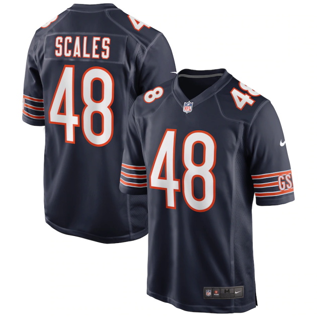 mens nike patrick scales navy chicago bears game jersey